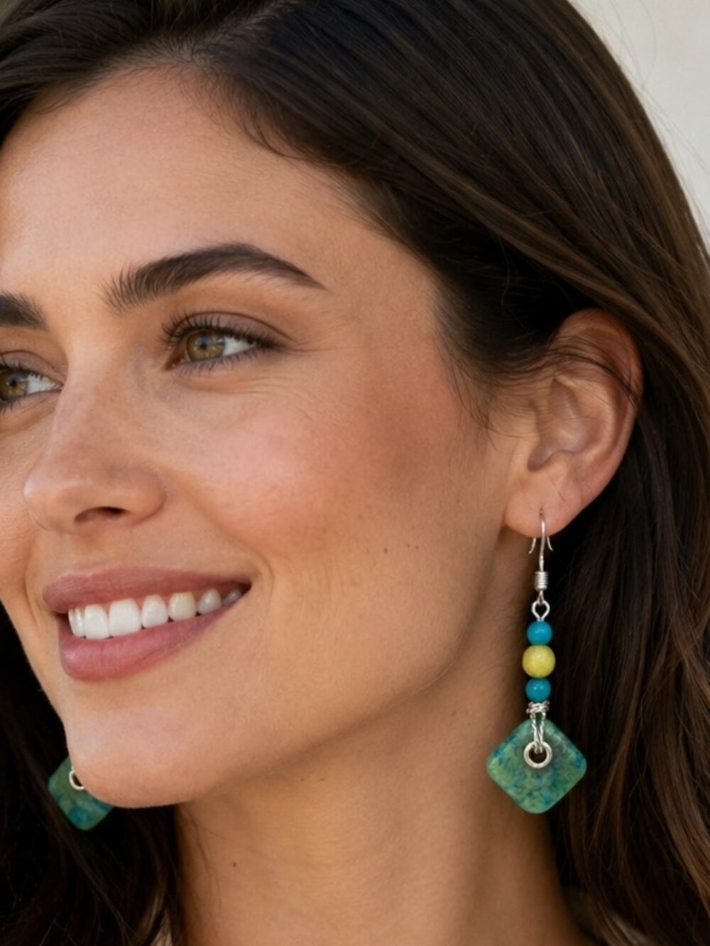 Blue Lagoon Chrysocolla Beaded Drop Earrings